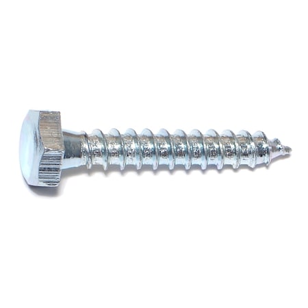Midwest Fastener Lag Screw, 1/4 in, 1-1/2 in, Steel, Zinc Plated Hex Hex Drive, 100 PK 01287